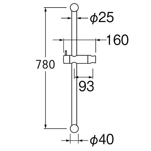 SANEI　スライドバー　レバー式　シャワーの位置や角度調節可能　W5852NS-1000　長さ1000mm