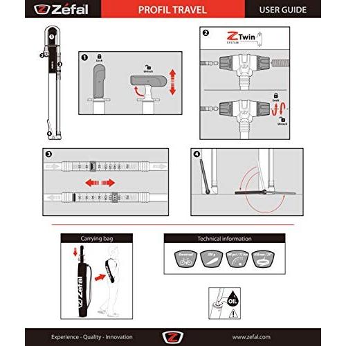 ゼファール(Zefal) フロアポンプ PROFIL TRAVEL SIL/BLK 500mm 0890｜trafstore｜05