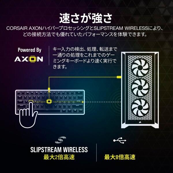 CORSAIR USB-A K70 PRO MINI RGB 60% ワイヤレスゲーミングキーボード ホットスワップキーボード ブラック｜trafstore｜06