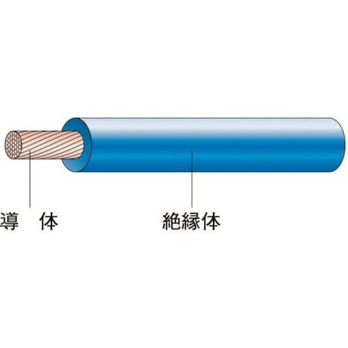 ビンディングの販売 フジクラダイヤケーブル ビニル絶縁電線 IV 5.5 SQ 青 100M 巻き