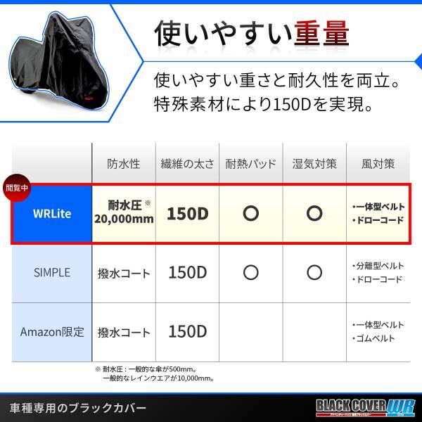 デイトナ(Daytona) バイクカバー 耐水圧20,000mm 湿気対策 耐熱 チェーンホール付き ブラック｜trafstore｜02