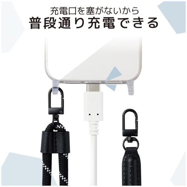 エレコム iPhone 12 / 12Pro 用 ケース スマホショルダーストラップ用ホール付き TPU 耐衝撃 エアーク｜trafstore｜04