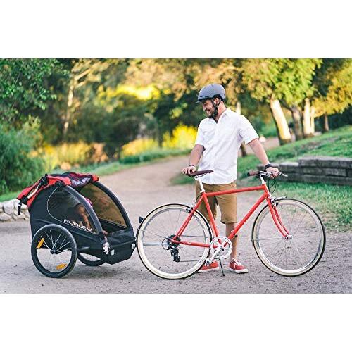 限定素材を使用 バーレー(Burley) 自転車用ベビーカー ハニービー(HONEY BEE) レッド 2人乗り 【U1380470344】(50146円)