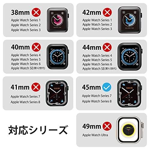 エレコム Apple Watch (アップルウォッチ) ケース カバー バンド一体型 45mm (Apple Watch 8 7 対応) ガラス｜trafstore｜03