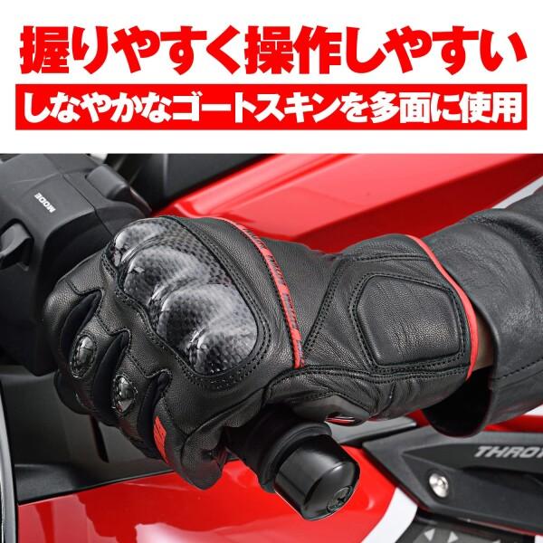 デイトナ(Daytona) バイク用 グローブ 秋冬 本革(ヤギ革) 防水 防風 カーボンプロテクター スマホ対｜trafstore｜03