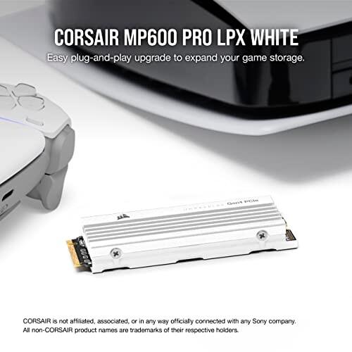 CORSAIR MP600 PRO LPX White PCIe Gen4 x4 NVMe M.2 SSD 2TB for PS5 CSSD-F2000GBMP600PLPW｜trafstore｜02