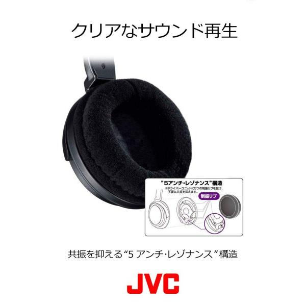 JVCケンウッド JVC HA-RZ510 ヘッドホン 有線 密閉型 ステレオ ブラック 室内用(テレビ・ゲーム向け)｜trafstore｜05