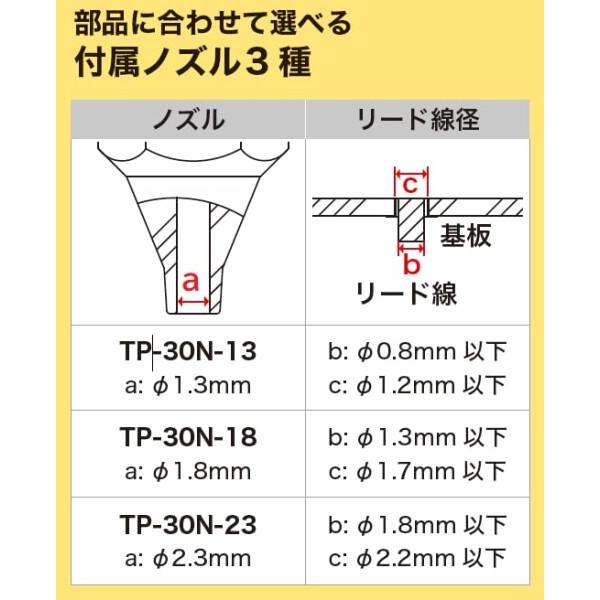 goot(グット) 加熱式はんだ吸取器 ノズル3種付 TP-30半田吸い取り機 ハンダ吸い取り 吸い取｜trafstore｜04