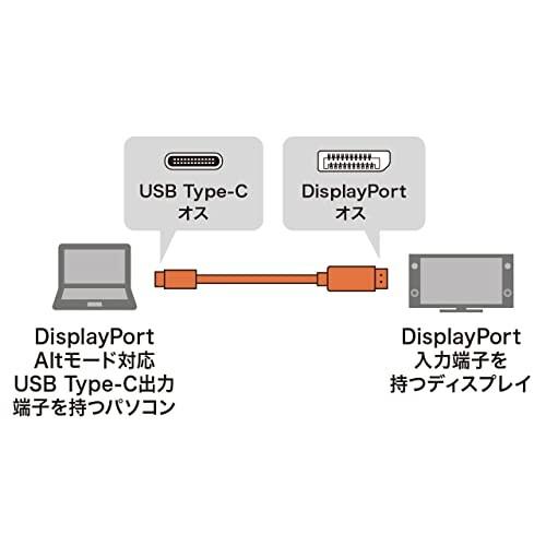 サンワサプライ Type-C-DisplayPort変換ケーブル(USB Type-Cオス-DisplayPortオス) 5m 4K60Hz対応 ブラッ｜trafstore｜02