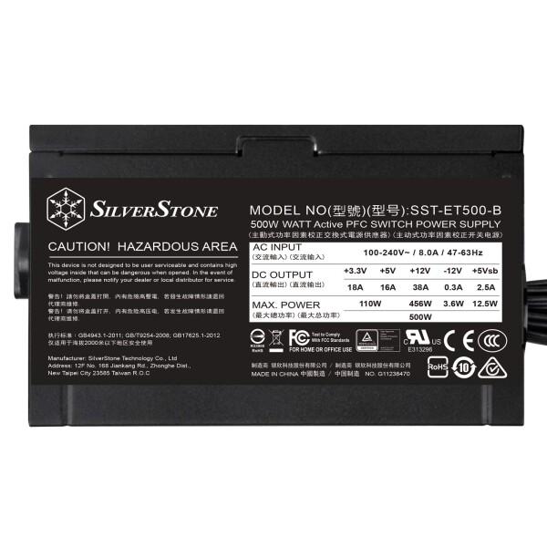 SilverStone Essentialシリーズ 80PLUS BRONEZE認証 500W SST-ET500-B｜trafstore｜06