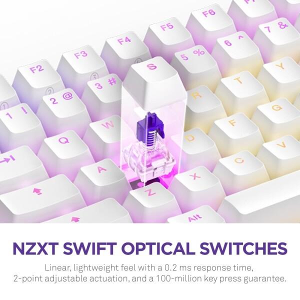 NZXT Function 2 MiniTKL White RGB LED搭載 8Kポーリングレート対応 光学リニアスイッチ型 テンキー｜trafstore｜02