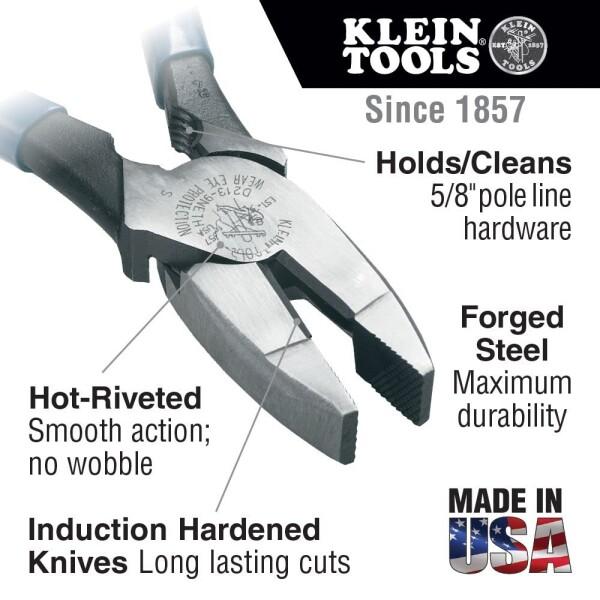 Klein Tools D2000-9NETH Linemanのボルトスレッドホールディングプライヤー 米国製 高レバレッジ流線型｜trafstore｜02
