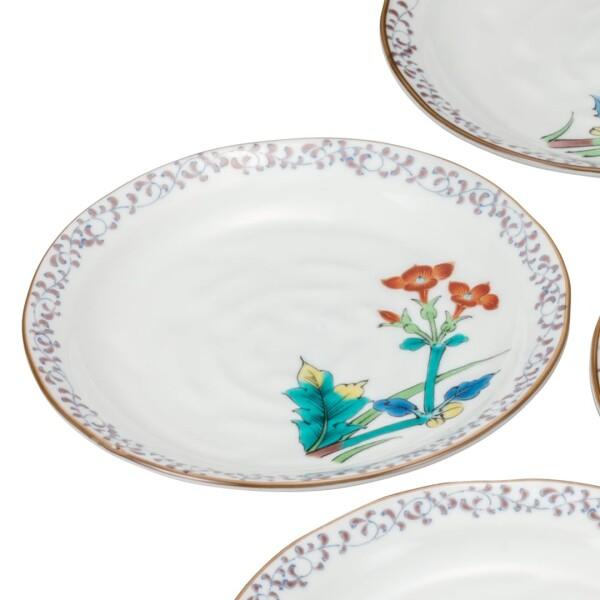 九谷焼 恵比寿大黒の図 橋田画 4寸皿 5枚 C317AS-COg 4号