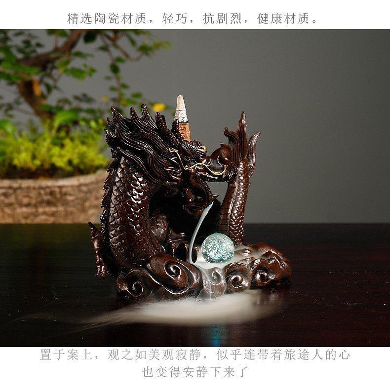 ○龍上観音 線香立て置き物 【逆流線香】 ㋯