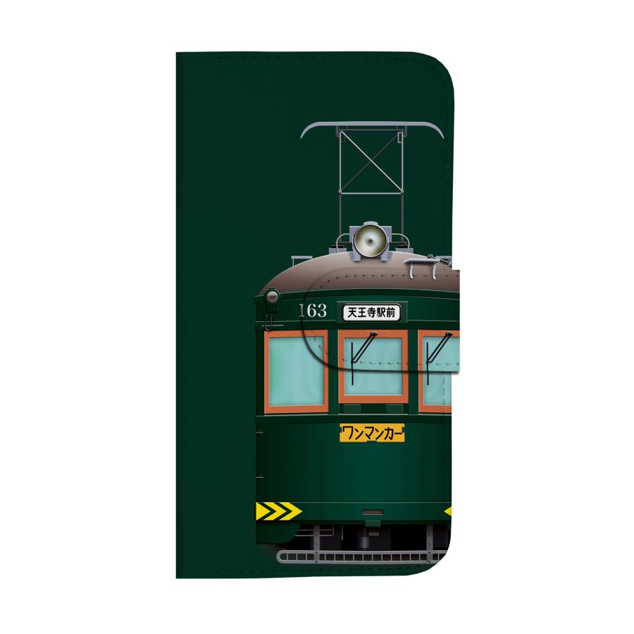 阪堺モ161形 モ163（南海鉄道軌道線塗装）　鉄道スマホケース No.32　手帳タイプ 最新iPhone〜旧型iPhoneに対応 iPhone14 iPhone13 iPhone12 iPhoneSE 父の日 |  | 02