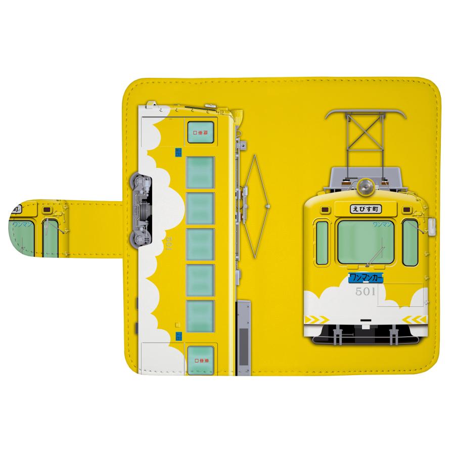 鉄道スマホケース No.103「阪堺モ501形 黄雲塗装」 手帳タイプ