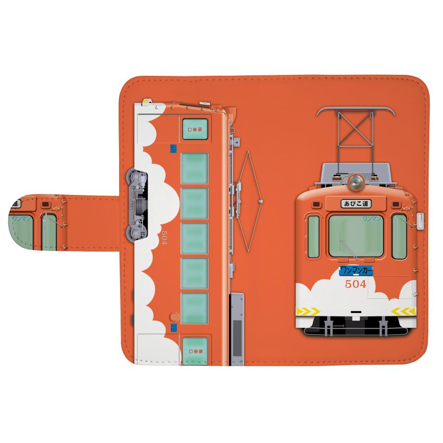 鉄道スマホケース No.104「阪堺モ501形 橙雲塗装」 手帳タイプ iPhone Android 多機種対応　阪堺電気軌道株式会社 商品化許諾済 |  | 01
