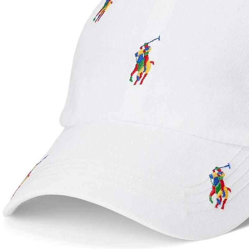 ポロラルフローレン　キャップ　ベージュxマルチカラーロゴ　新品 POLO RALPH LAUREN ポロ・ラルフローレン キャップ 帽子