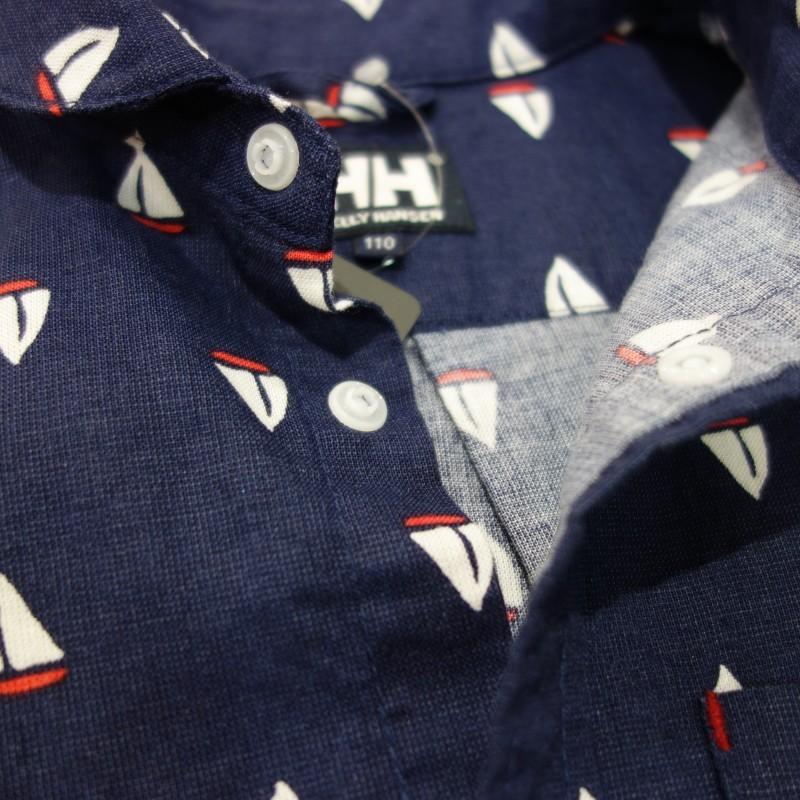 【メール便発送】HELLY HANSEN K S/S Yacht Print Aloha HJ41700 ショートスリーブヨットプリントアロハ（キッズ） ヘリーハンセン | HELLY HANSEN | 01
