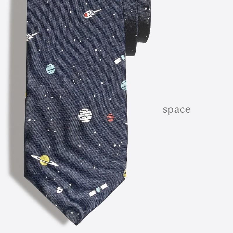 J.Crew ペイズリー シルク ネクタイ　アメリカ生産 J.CREW（ジェイクルー） 【メール便送料200円】J.CREW 宇宙柄ネクタイ