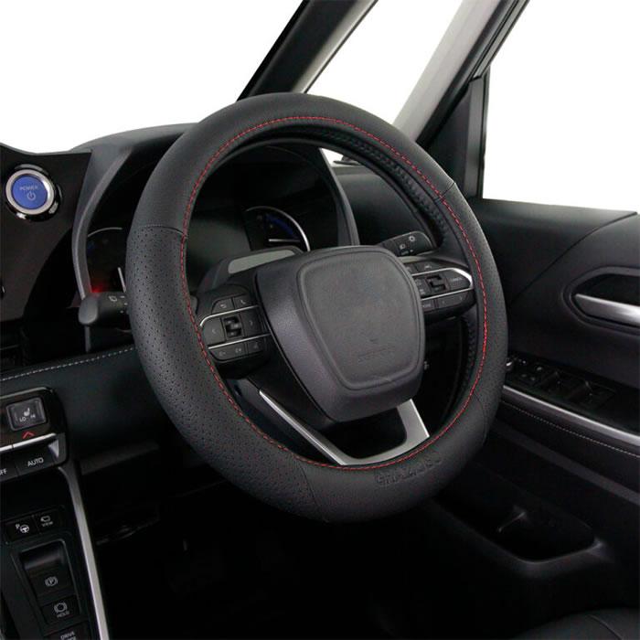カー用品 ハンドル ハンドルカバー グラツィオーソ ブラック レッド Sサイズ カー用品