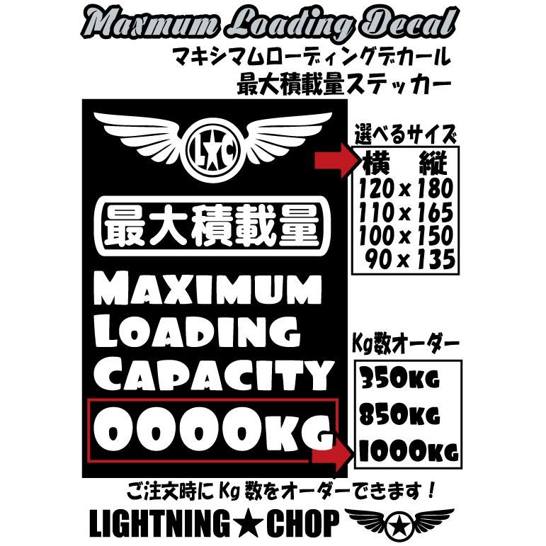 こてち　大量ステッカー1万枚以上 最大積載量ステッカー】LCマキシマムローディングデカールE【1枚】kg数