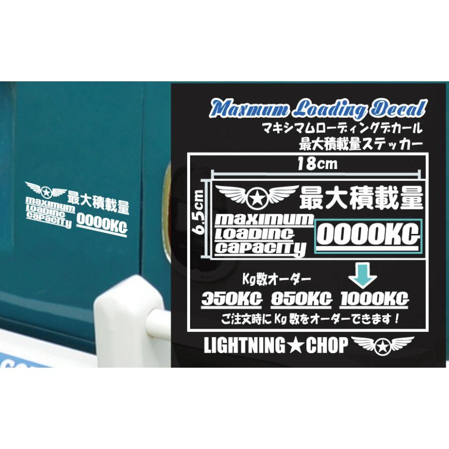マキシマムローディングデカールA【2枚】最大積載量ステッカー Kg数