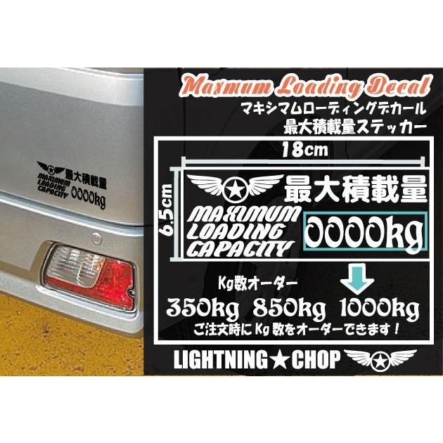 マキシマムローディングデカールF【2枚】最大積載量ステッカー Kg数