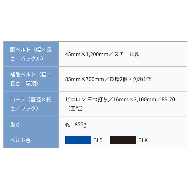 藤井電工 柱上用安全帯 WP-FC-22 U字つり胴ベルト ツヨロン 墜落制止用器具 ベルト 一般高所用 ワークポジショニング用器具 | 藤井電工 | 01