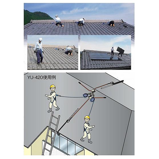 つよよ 藤井電工 安全帯 屋根上作業用安全器具 3人作業用 ヤネロップ YU-430