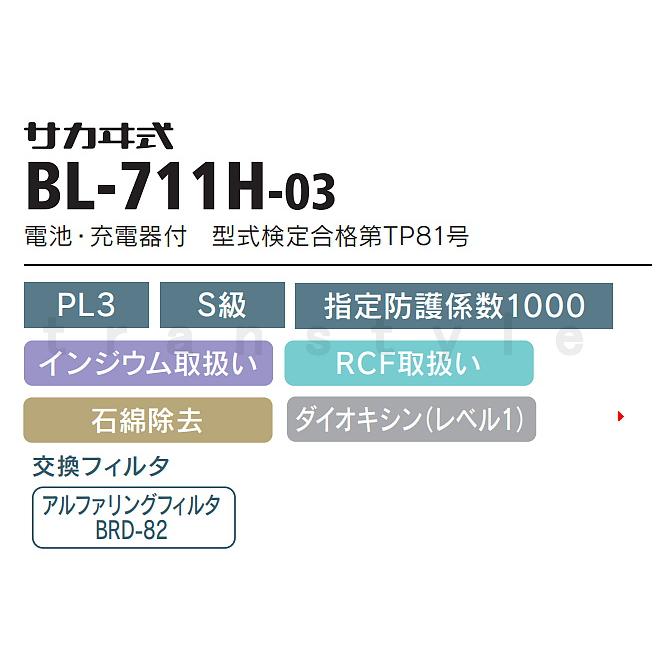 興研 電動ファン付取替え式防塵マスク BL-711H 電池・充電器付 作業