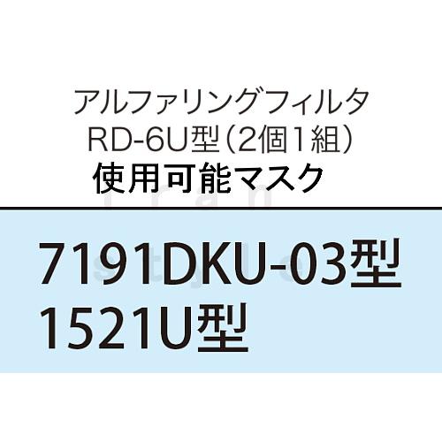 興研 防塵マスク用アルファリングフィルタ RD-6U (7191DKU-02 1521U用