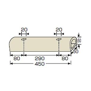 緑十字 カーストッパー 50-450W 50×50×450mm (120011) 車止め カーストップ ブロック｜trans-style｜02