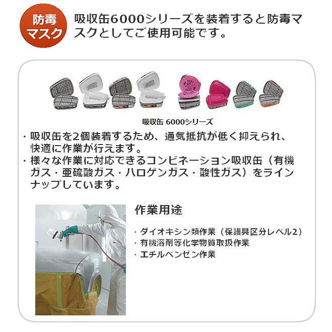 3M 取替式防じんマスク 6500QL/2091-RL3 (10個入) 防じん防毒併用