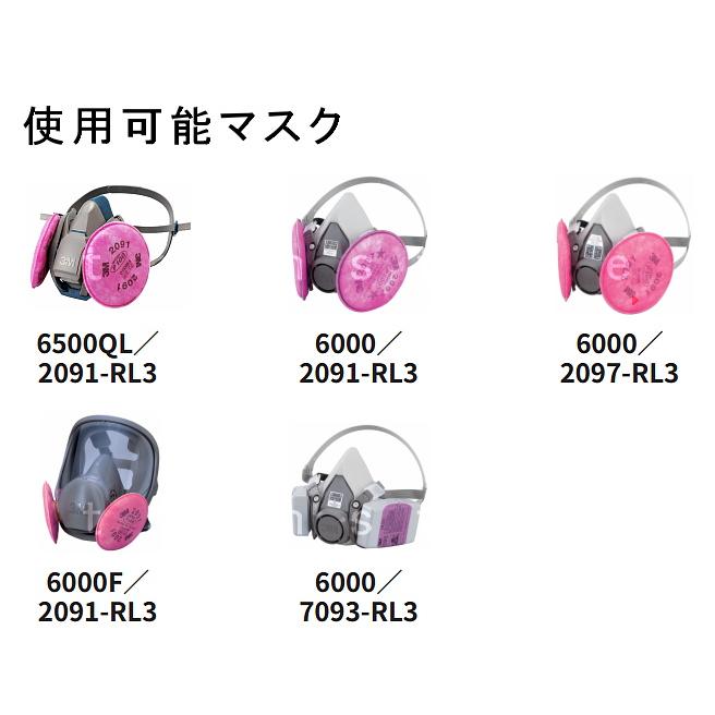 3M 防塵マスク用 フィルター 2091 (60枚 30組) (6000 6500シリーズ用