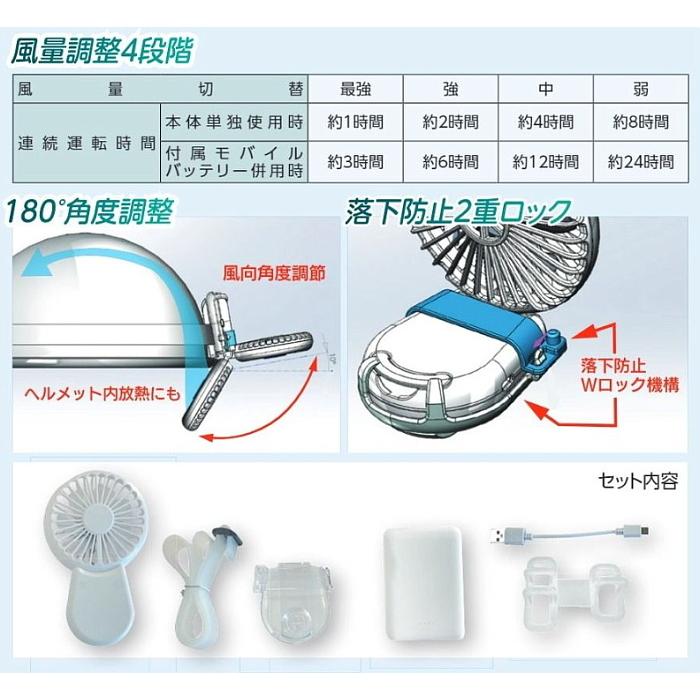 熱中症対策　暑さ対策　ヘルメット用　炎天下　ヘルメットキット　(HO-9001)　ヘルメット　作業　マイファンプラス　首・頭を冷やす