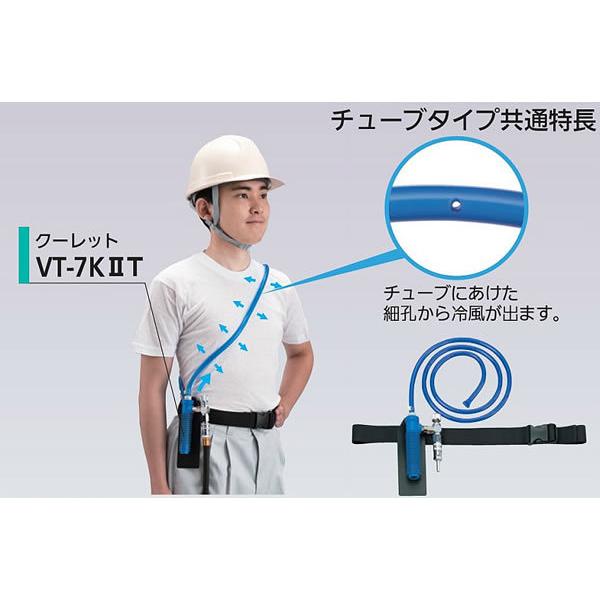 熱中症対策　重松　個人用冷却器　クーレットチューブタイプ　暑さ対策　体を冷やす　シゲマツ　作業　クールベスト　(VT-7KIIT)　圧縮空気　VT-7K2T
