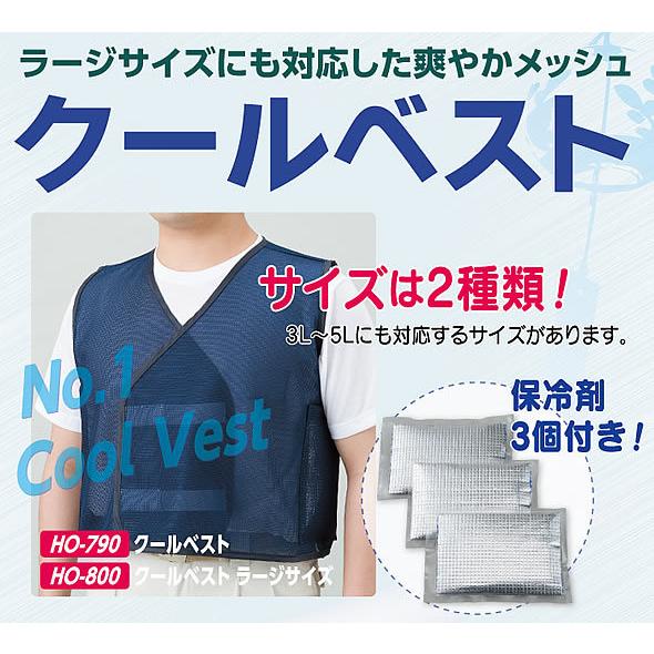 熱中症対策 クールベスト メッシュタイプ (保冷剤を凍らせて使用) (HO