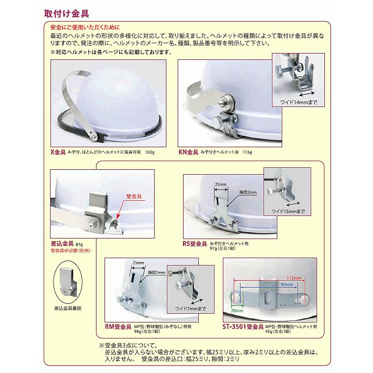 溶接面 防災面 600シリーズ ヘルメット装着用差込金具付 開閉式
