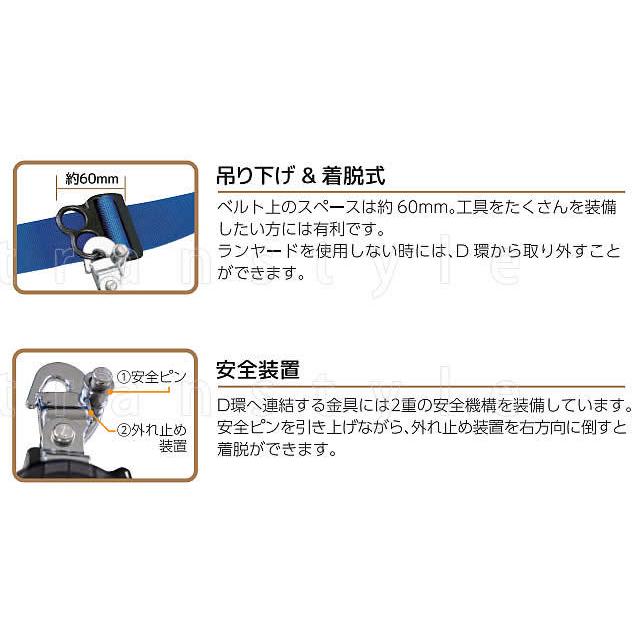 サンコー 安全帯 タイタン フルハーネス用ダブルランヤード HL-MW型