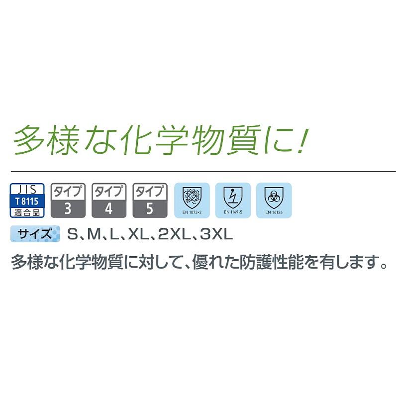 全身化学防護服 重松 マイクロケム4000 S〜2XLサイズ (5着入) シゲマツ