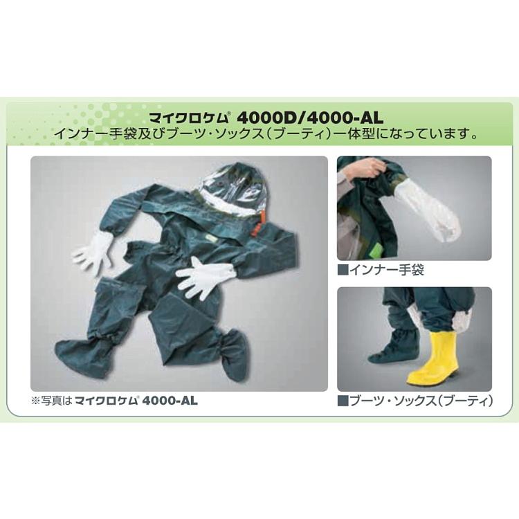 全身化学防護服 重松 マイクロケム 4000D (5着) M〜2XLサイズ 全身化学防護服 重松 マイクロケム 4000D (5着) M〜2XLサイズ