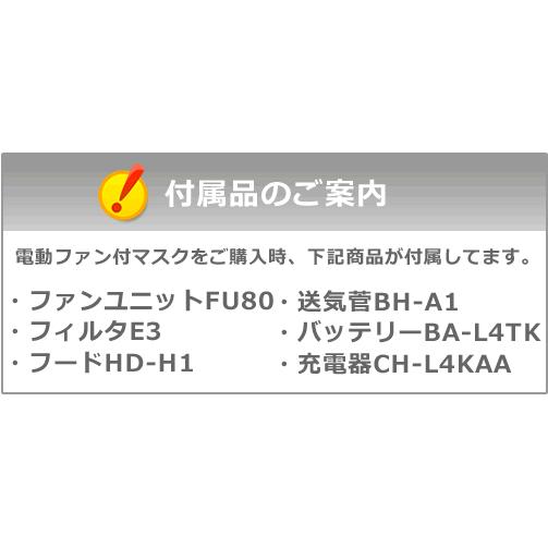 シゲマツ 重松 電動ファン付隔離式防塵マスク W80E3H1 一定流量形 PAPR