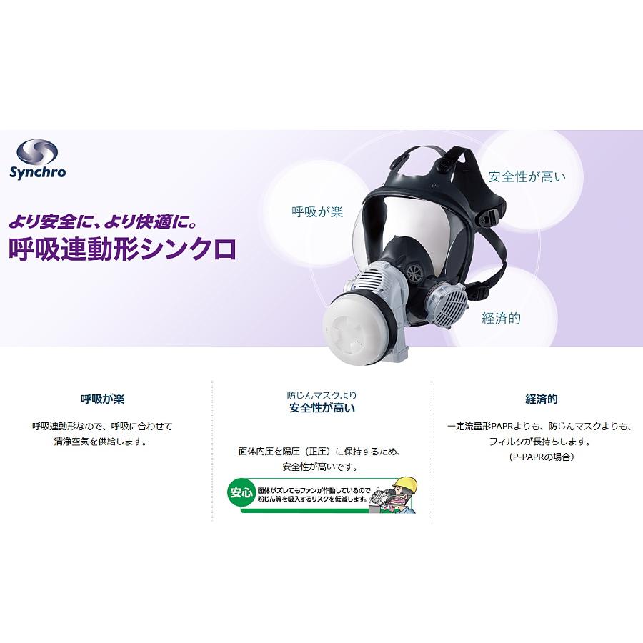 重松 電動ファン付き呼吸用保護具 Sy28RA アルミ蒸着品 防じんマスク