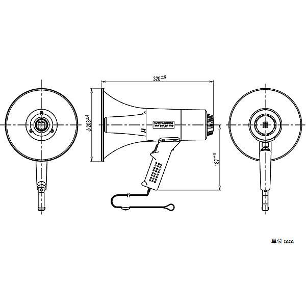 UNI-PEX ユニペックス メガホン 拡声器 TR-315 防滴形 防じん UNI-PEX ユニペックス メガホン 拡声器 TR-315 防滴形 防じん