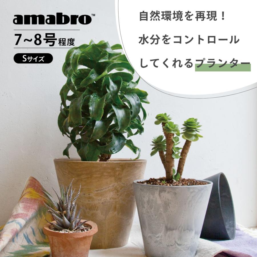 amabro（アマブロ） アートストーン プランター S 鉢 7-8号 貯水タイプ