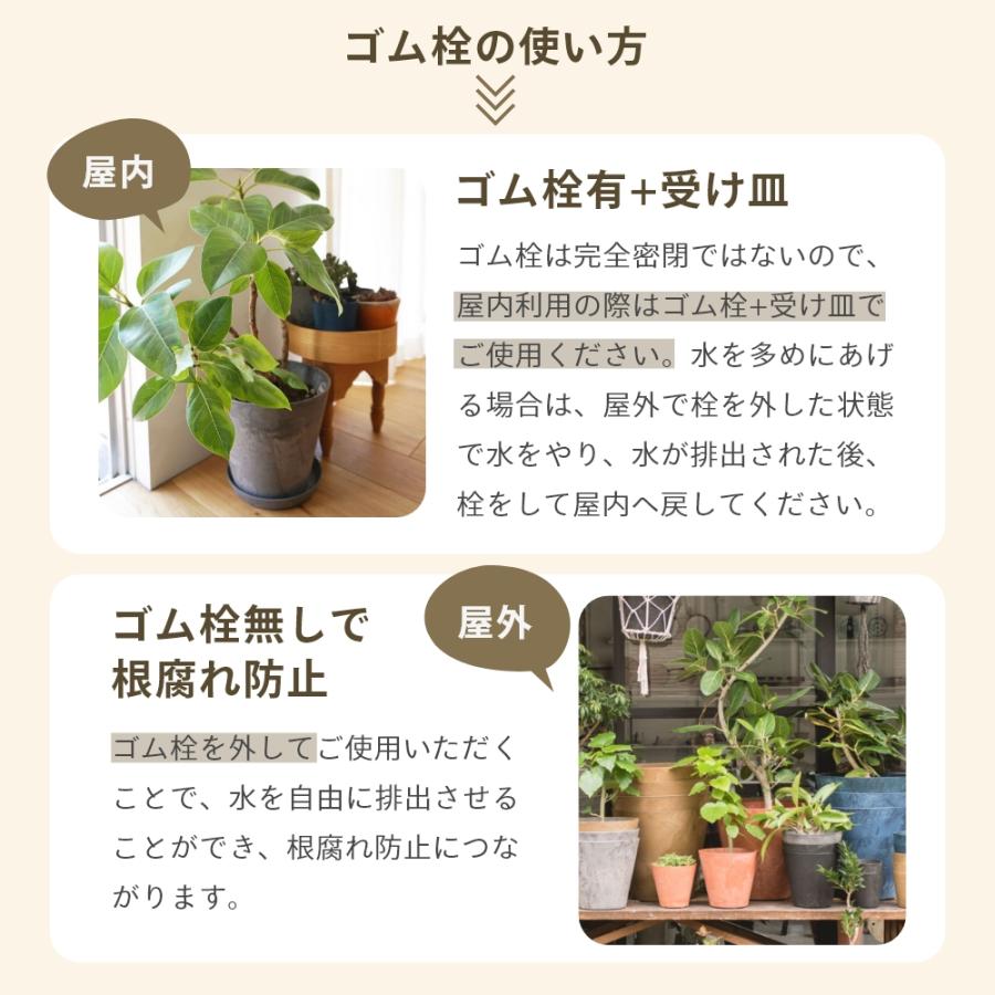 amabro（アマブロ） アートストーン 鉢＆受皿セット プランター SS 鉢