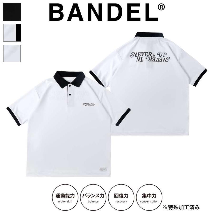 BANDEL（バンデル） ポロシャツ NEVER UP,NEVER IN SYMMETRIC LOGO
