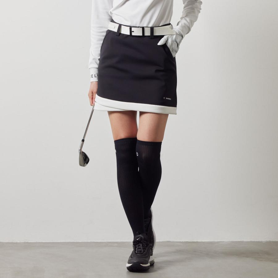 BANEL 厚手　ゴルフスカート 黒/白　バンデル BANDEL（バンデル） ゴルフ スカート 秋 冬 美シルエット 軽量 PIPING
