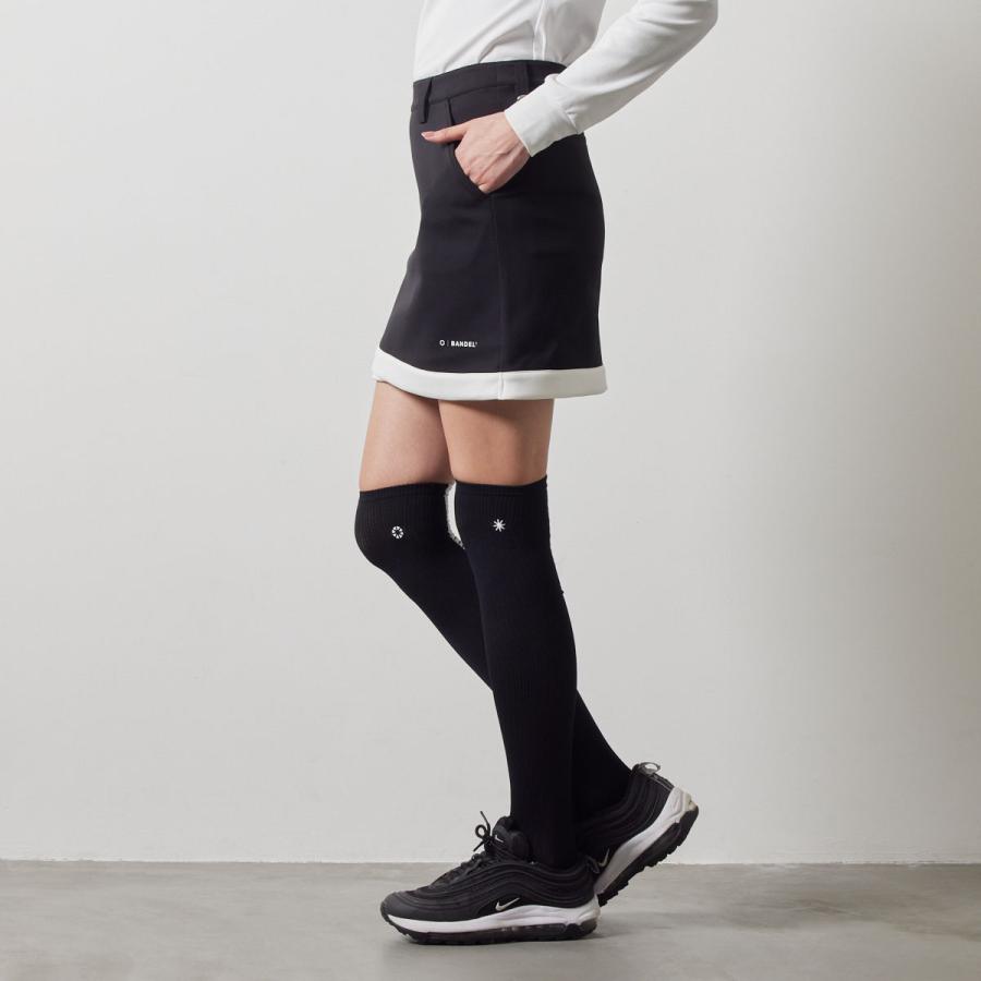 BANDL PIPING HEM SKIRT 黒/白 BANDEL（バンデル） ゴルフ スカート 秋 冬 美シルエット 軽量 PIPING